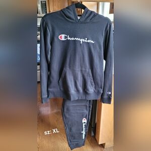 Champion Black Tracksuit with Logo